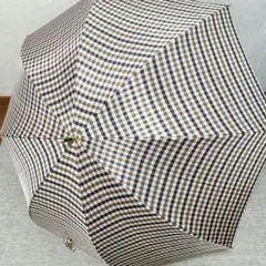 美品　アクアスキュータム　チェック　晴雨兼用長傘　紳士　メンズ