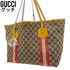 ✨良品 GUCCI グッチ トートバッグ シェリーライン GGキャンバス レザー