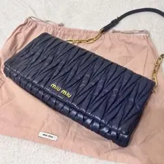 美品♡マテラッセ ショルダーバッグ ネイビー ゴールド