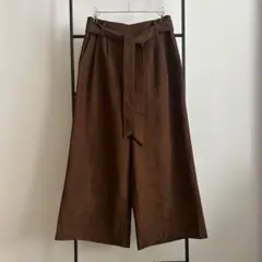 nohea ノヘア ツータックワイドパンツ L ベルト付 コーデュロイ ブラウン