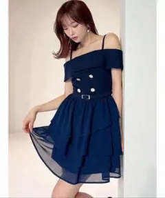 RESEXXY 2Wayオフショルドッキングワンピース ネイビー