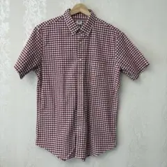 【美品】UNIQLO 半袖シャツ 赤チェック M トップス　ビンテージ
