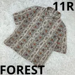 『FOREST フォレスト』ボタニカル柄　シャツ　半袖　花柄　レディース　11R