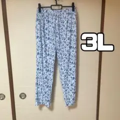 婦人 花柄リラックスパンツ XL 3L
