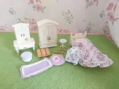 シルバニア　ラベンダーベッドルーム　家具　廃盤　女の子　レア　花柄