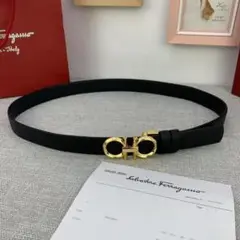 Ferragamo フェラガモ レディース ベルト 2.5cm牛革 ゴールド金具
