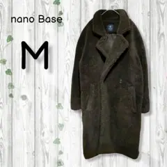 ナノベース フェイクファーコート ロング ボア 軽い ダークブラウン M 38