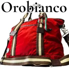 【美品】Orobianco 2wayショルダーバッグ トート ナイロン レッド