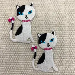 刺繍ワッペン　猫　キャット　2枚セット