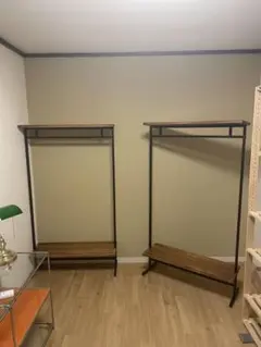 木製・金属製ハンガーラック2段式