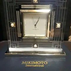 未使用❗MIKIMOTO パール付き スクエア 置時計❤