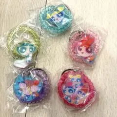 パワーパフガールズ　スプリングゴムキーホルダー　ガチャ　全5種コンプリートセット