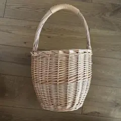 【美品】キャセリーニ　カゴバッグ　ファー巾着バッグ付