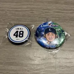 【最低価格】今井達也缶バッジ　西武ライオンズ スワローズコラボ&球場限定背番号