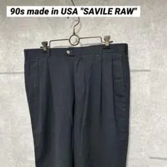 90sヴィンテージ USA製 SAVILE RAW ツータックスラックス　XL