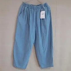 【新品】しまむらシャンブル綿麻デニムパンツLサイズ