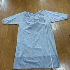 ✴レナウン新品青の七分袖ワンピース