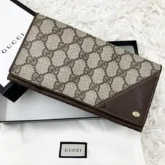 美品・希少✨オールドグッチ 長財布 インターロッキング pvc GG柄 レザー