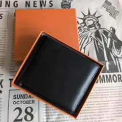 新品✨財布 メンズ 二つ折り 小銭入 薄型 開運 プレゼント 箱付 バイカラー