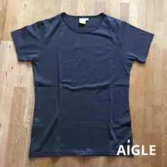 AIGLE　Tシャツ　吸収速乾　ダークグレー　リヨセル　肌触り良し