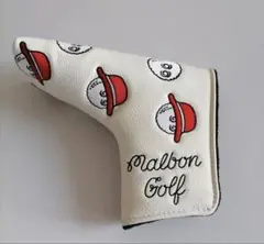 マルボンゴルフ ヘットカバー ブレード型 ピン型 パター用 Malbon 白色