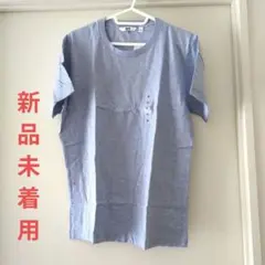 UNIQLO グルーニークルーネックT M ブルー