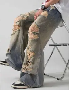 ダメージ加工 デニムパンツ　アメカジ　y2k