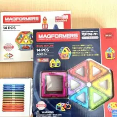 正規品 美品 マグフォーマー ベーシックセット14ピース 正方形12ピースまとめ