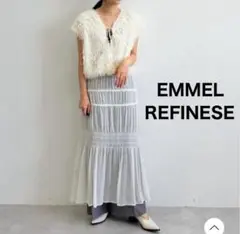 EMMEL REFINESE【未使用】ドット シフォン シャーリング スカート