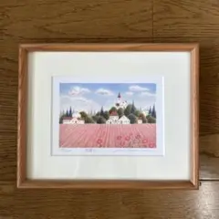 絵画・額縁・版画・渡辺 美香子・新品未使用・可愛い・美術品・インテリア・雑貨 渡辺美香子 至福の時 絵画 風景画 ジークレー 版画 インテリア
