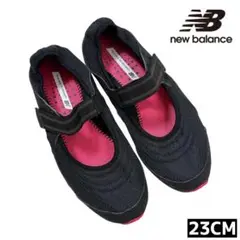 23cm✴️NB シェイプアップシューズ ストラップ フラット メッシュ 黒