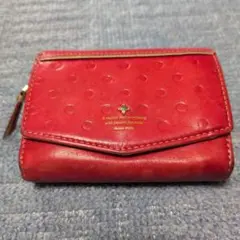赤いドット模様 二つ折り財布