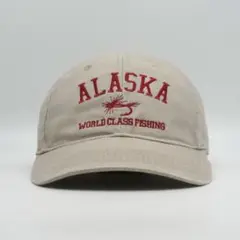 ALASKA アラスカ フィッシング 刺繍 キャップ 古着 釣り ベージュ
