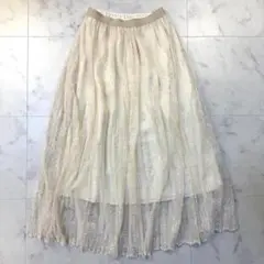 近年 美品 ADAM ET ROPE' レース エンブロイダリー スカート