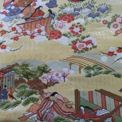 京都西陣織　金襴生地　源氏絵巻(巻のニ)