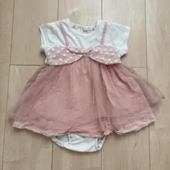 西松屋 半袖 チュールロンパース 80