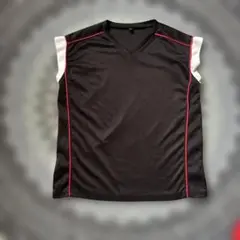 バスケ　ブラック Vネック タンクトップ 140
