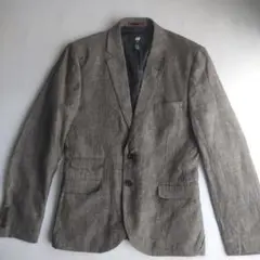 未使用　H&M リネン100% グレー テーラードジャケット　サイズ44(S)