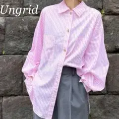 【完売品・人気】Ungrid アングリッド ストライプルーズシャツ F 860