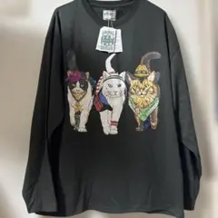 【猫柄】ネコ ロングTシャツ■ロンT■メインクーン ハチワレ オッドアイ
