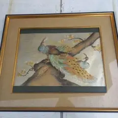 昭和レトロ 芳光刻 飛鶴 鶴 銅板 彫刻 木製フレーム 日本画 額縁 額装 美術 昭和レトロ 芳光刻 飛鶴 鶴 銅板 彫刻 木製フレーム 日本画 額縁