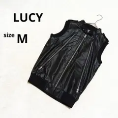 ルーシー　フェイクレザーベストMサイズ 合皮　黒　中国製