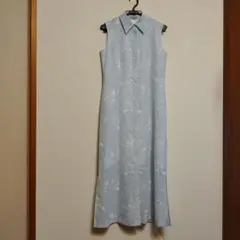 HARTFORD 水色 花柄 ノースリーブ ワンピース