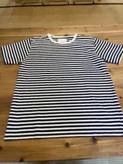 デカサイ　nanamica ボーダー Tee L ナナミカ　ネイビー　白
