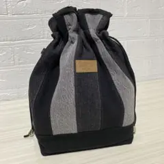 デニムリメイク巾着バッグ