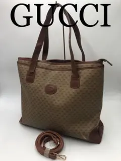 GUCCI ブランド ブラウン GG インターロッキング トートバッグ 2way