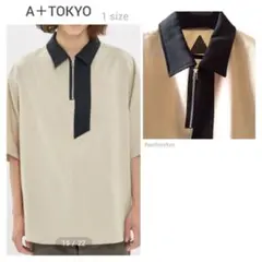 ★A＋TOKYO デザインハーフジップシャツ ゆったり