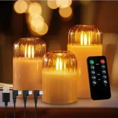NICE POINT LEDキャンドルライト 3個セット USB