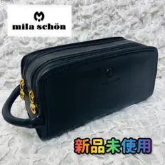 mila schönミラショーン レザーセカンドバッグ クラッチ本革ゴールド金具