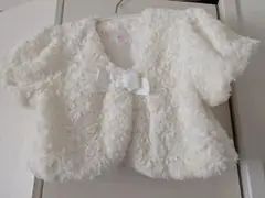 ホワイト フラワー模様 ジャケット 130サイズ